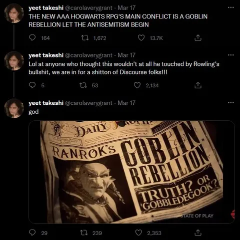 Goblin Rebellion Antisemitism Joke