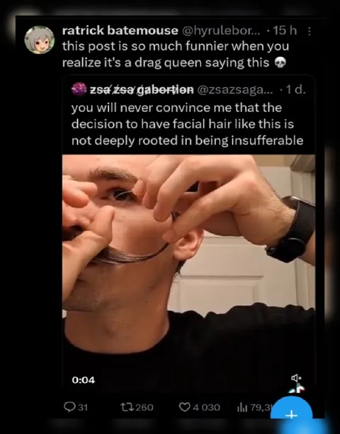 Drag Queen Facial Hair Take