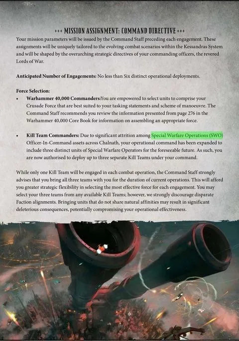 Warhammer Mission Assignment Directive