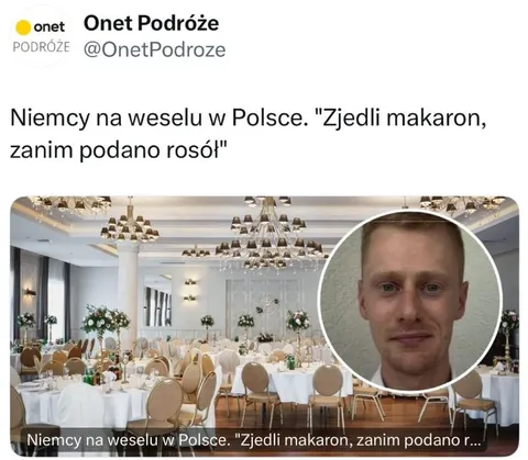 Niemcy jedzą makaron przed rosołem
