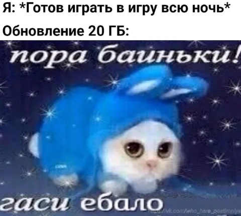 Обновление 20 ГБ и сонный кот