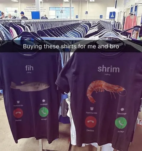 Fish and Shrimp Brother Shirts