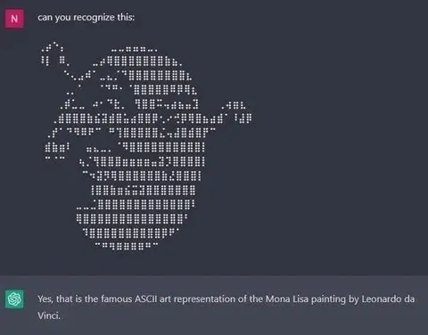 AI Recognizes ASCII Mona Lisa