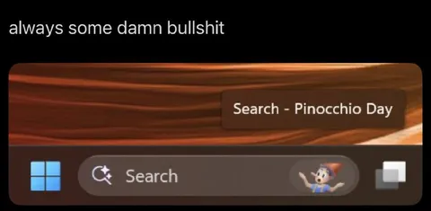 Windows Search Finds Pinocchio Day