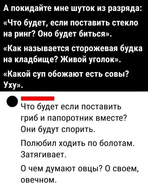 Шутки из разряда каламбуров