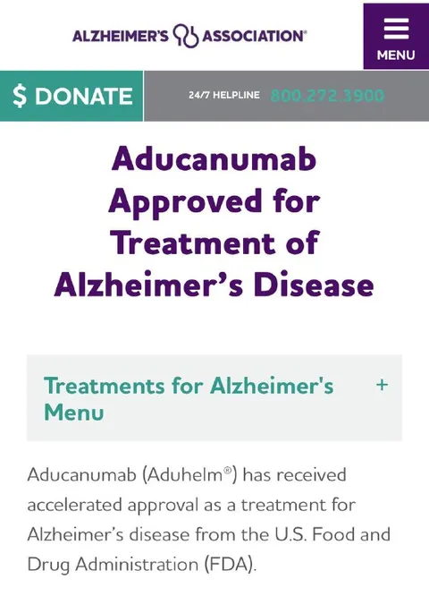 Alzheimer’s Treatment Approved