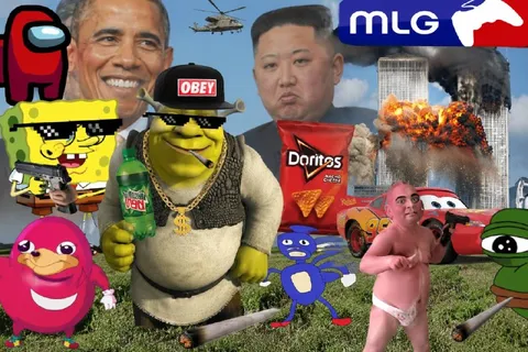 Chaotic MLG Meme Collage