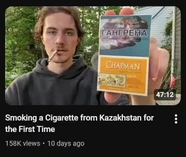 Smoking a Kazakhstan Cigarette