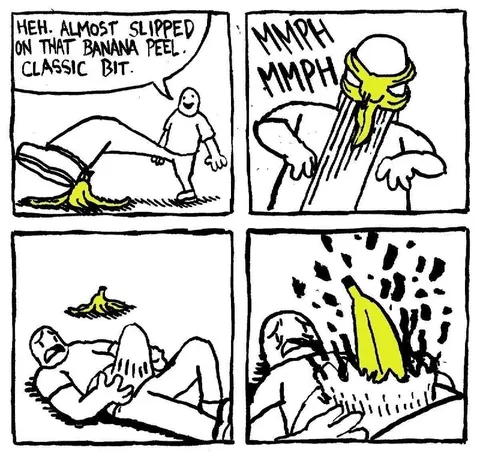 Banana Peel Classic Bit Backfires