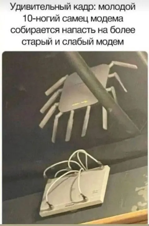 Молодой модем нападает на старый