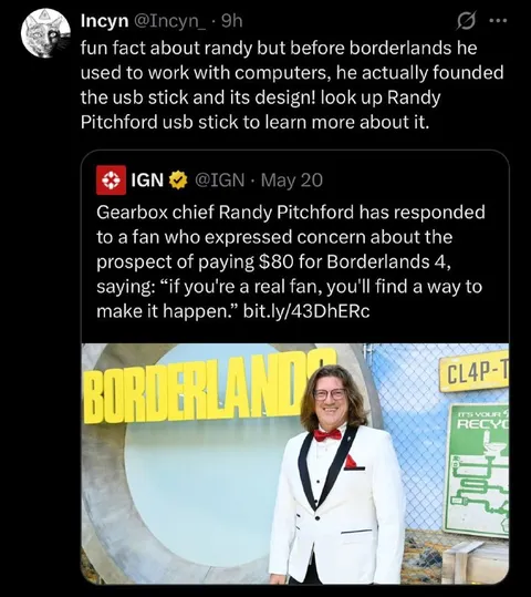 Randy Pitchford USB Stick Fact