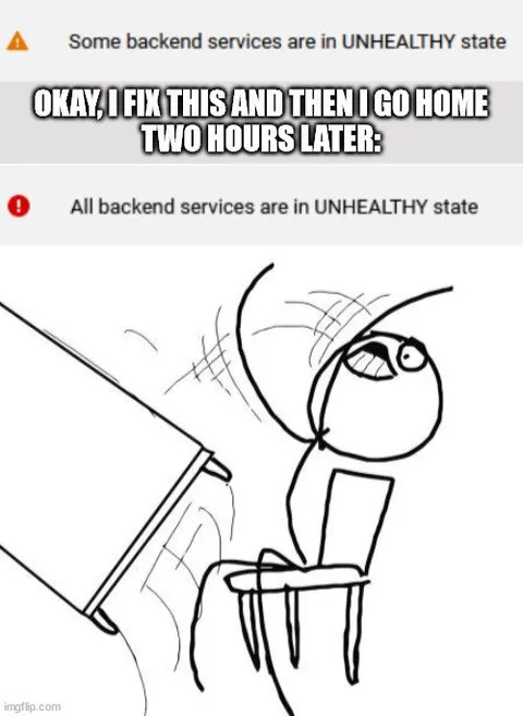 Backend Services Still Unhealthy