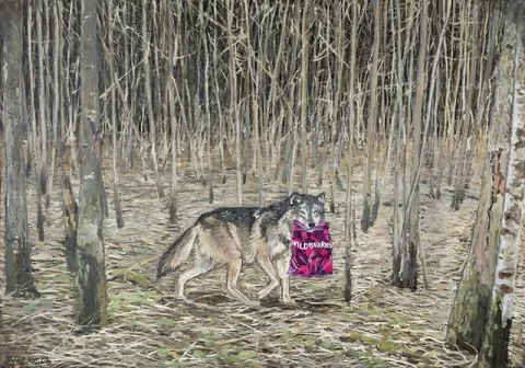 Wolf with a Wildberries Bag