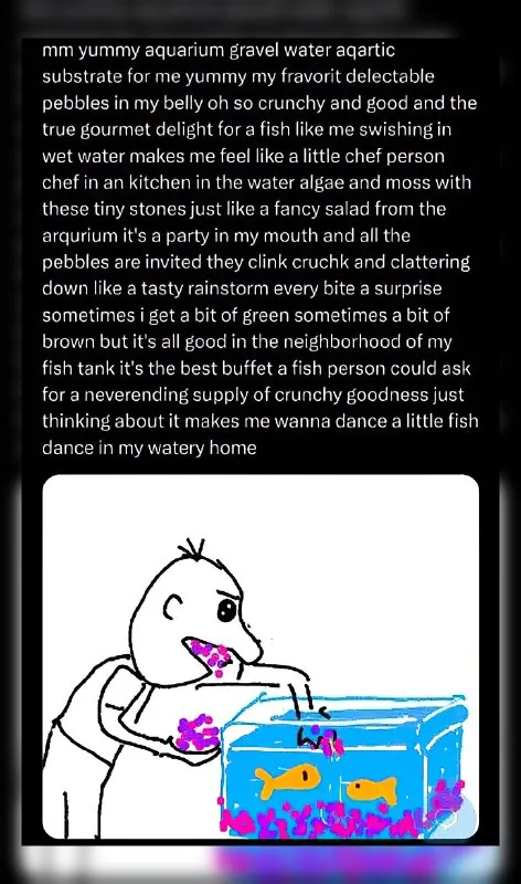 Fish Person Loves Aquarium Gravel