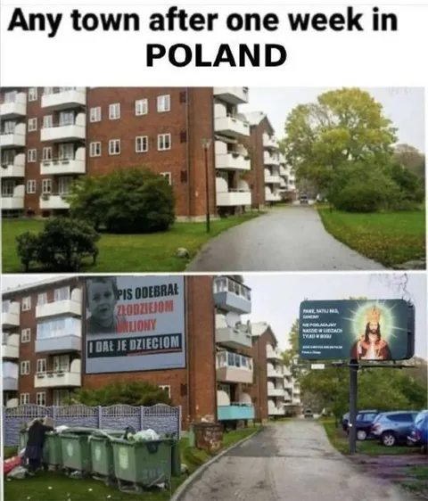 Any Town After One Week in Poland