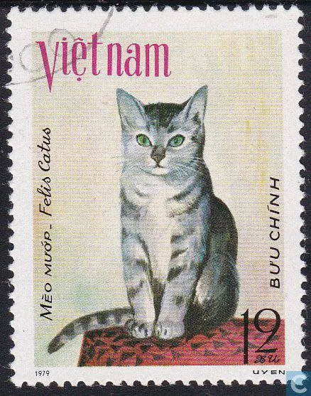 Mèo mướp trên tem Việt Nam