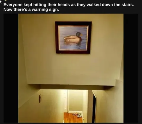 Warning Sign at the Stairs