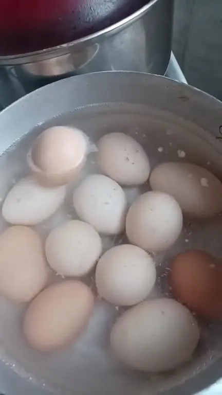 Яйца не тонут в кастрюле