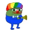 Радужный лягушонок машет