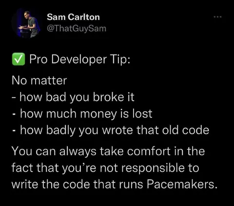Pacemaker Code Developer Tip