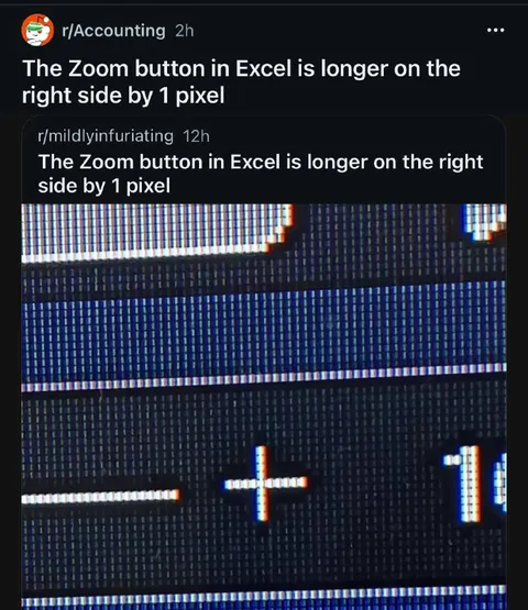 Excel Zoom Button One Pixel Off