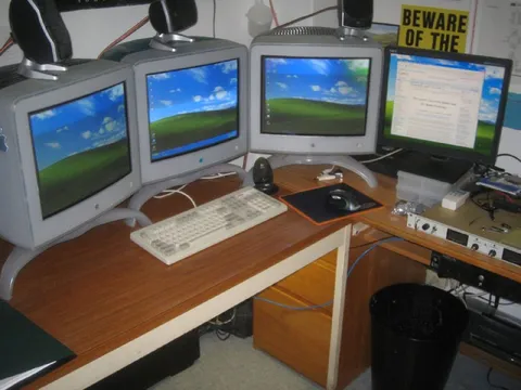 Four Monitors, One Desk