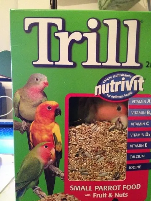 Parrots on the Parrot Food Box
