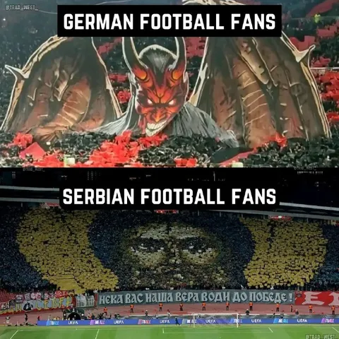 German and Serbian Football Fans