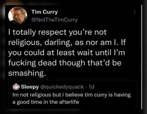 Tim Curry Afterlife Joke