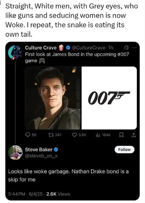 Woke James Bond Nathan Drake