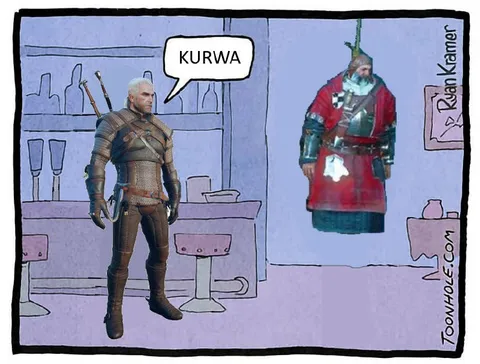 Geralt mówi kurwa