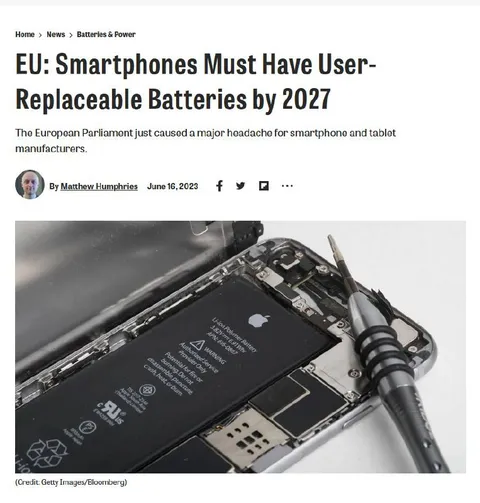 Smartphones Must Have Replaceable Batteries