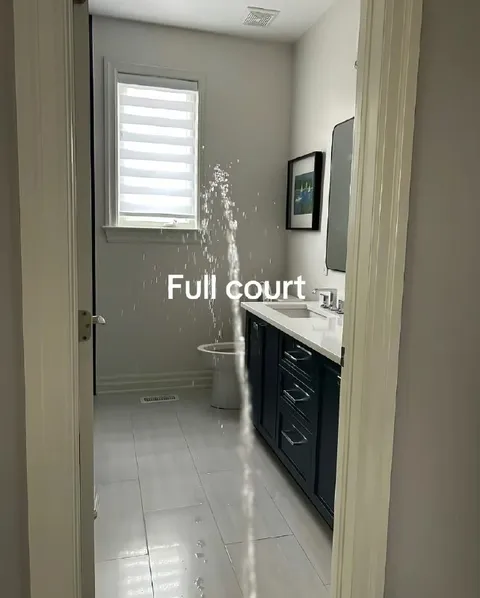Full Court Bathroom Flood