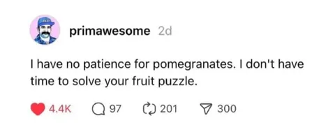 No Patience for Pomegranates