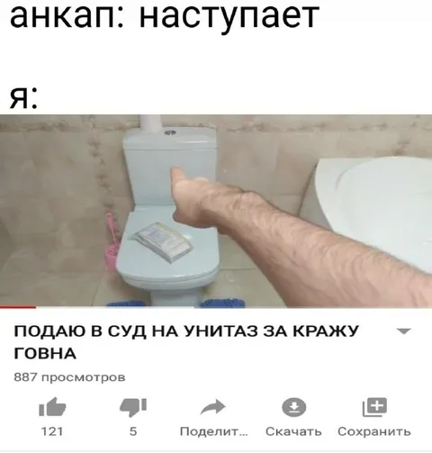 Анкап наступает на унитаз