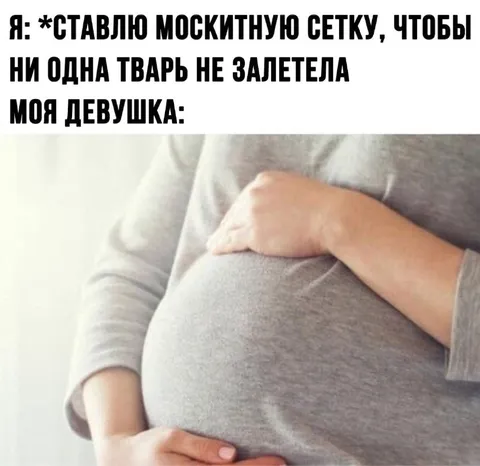 Москитная сетка и беременная девушка