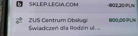 Legia za 800 plus