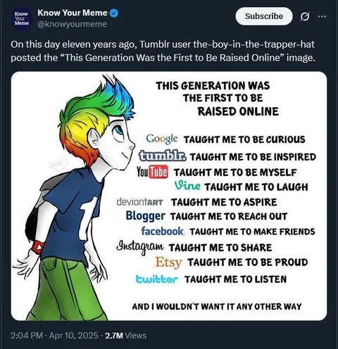 This Generation Was Raised Online