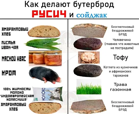 Как делают бутерброд Русич и сойджак