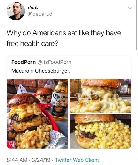 Macaroni Cheeseburger Healthcare Joke