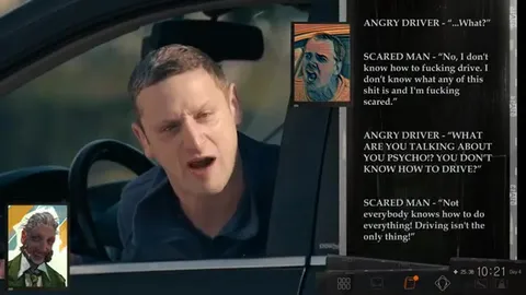 Angry Driver and Scared Man