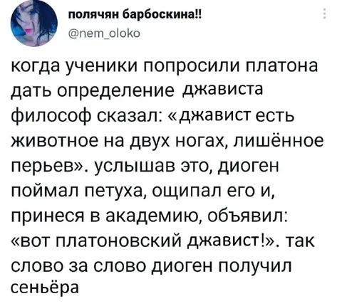 Платоновский джавист и петух