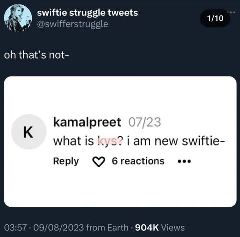 New Swiftie Learns What KYS Means