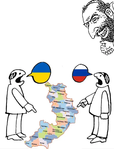 Украинский и российский шарики спорят