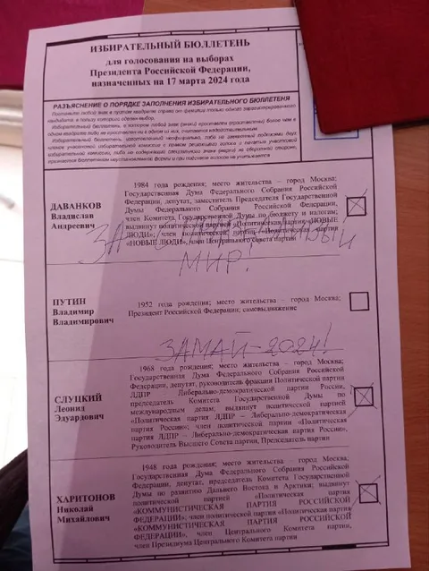 Избирательный бюллетень за мир