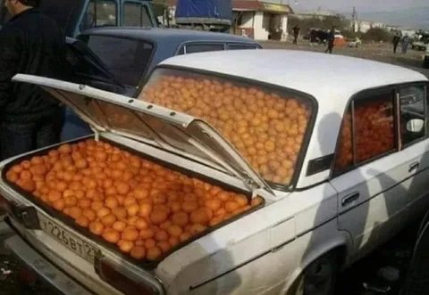 Машина, набитая мандаринами