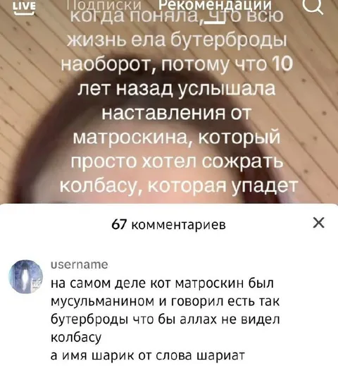 Бутерброды наоборот по Матроскину