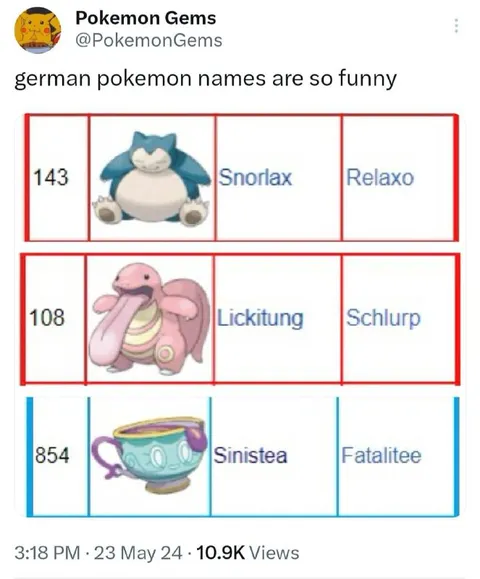 Funny German Pokémon Names