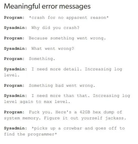 Meaningful Error Messages