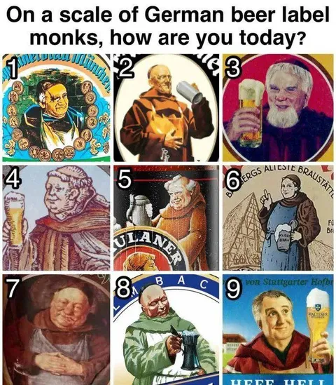 German Beer Label Monk Scale